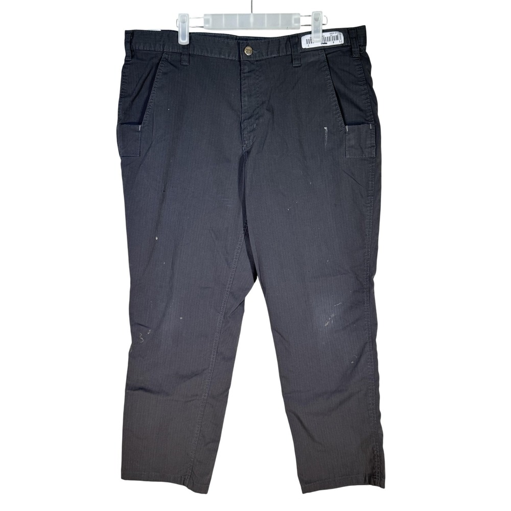 Carhartt Ripstop Pants Mens 36x28 Gray Relaxed Fit Utility Workwear Good